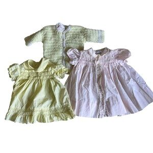 Nannette and Various Brands Vintage lot of two dresses sweater - Yellow and Pink